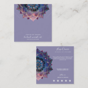 Nebula Bloom Mandala Square Business Card