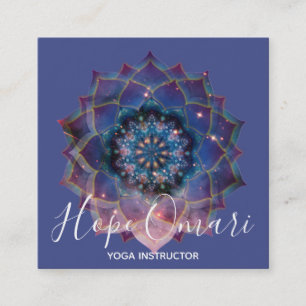 Nebula Bloom   Mandala Square Business Card
