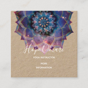 Nebula Bloom Mandala Square Business Card