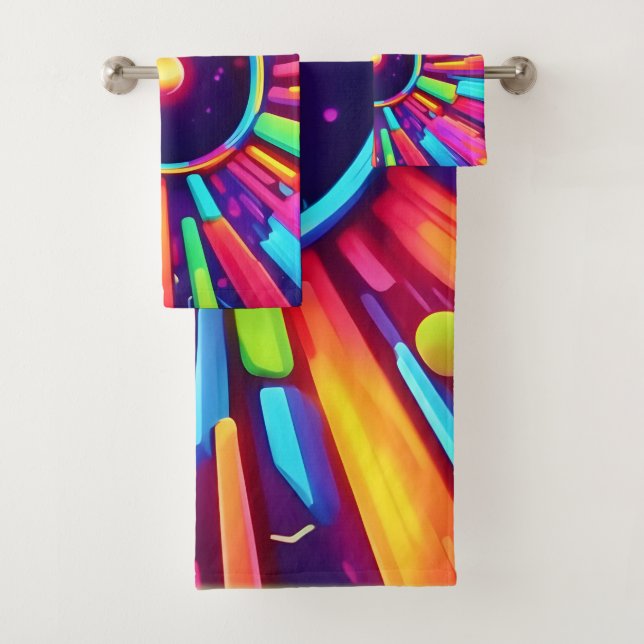 Nebula Burst: Cosmic Kaleidoscope Bath Towel Set (Insitu)