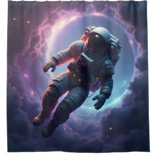 Nebula Drift: The Lone Explorer -  Shower Curtain