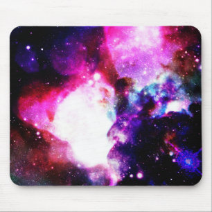 Nebula Galaxy Purple Blue Fuchsia Mouse Pad