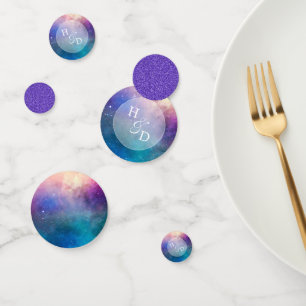 Nebula & Glitter Monogram Confetti
