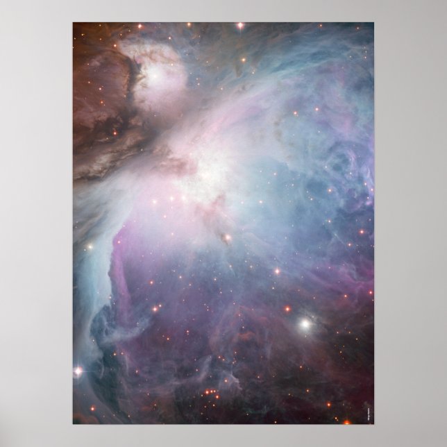 Nebula Orion Astronomy blue brown beige sky stars Poster (Front)