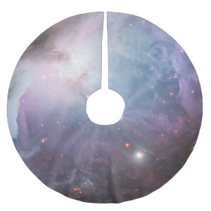 Nebula Orion Astronomy blue Pink violet sky stars Brushed Polyester Tree Skirt
