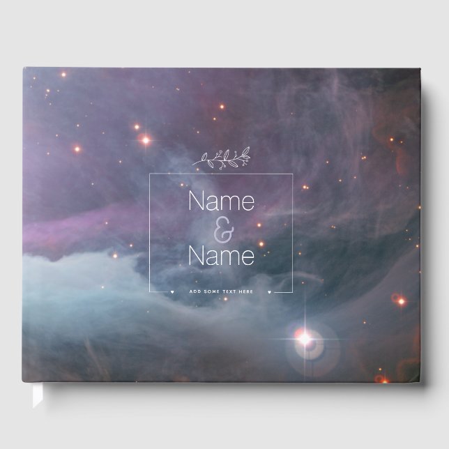 Nebula Orion Astronomy pink violet sky stars Guest Book (Front)