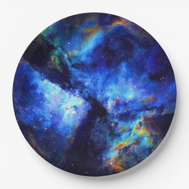 nebula outer space exploration nasa astronomy paper plate (Front)