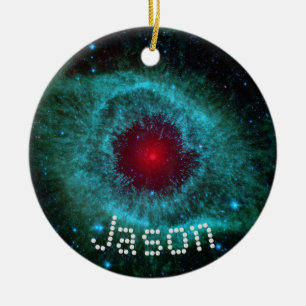 Nebula Science space geek Christmas name Ceramic Tree Decoration