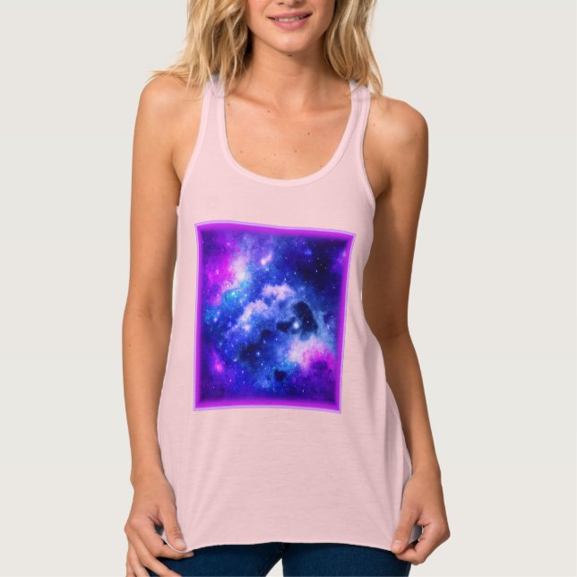 "Nebula Stars" - A Stunning Digital Art. Buy Now Singlet (Front)