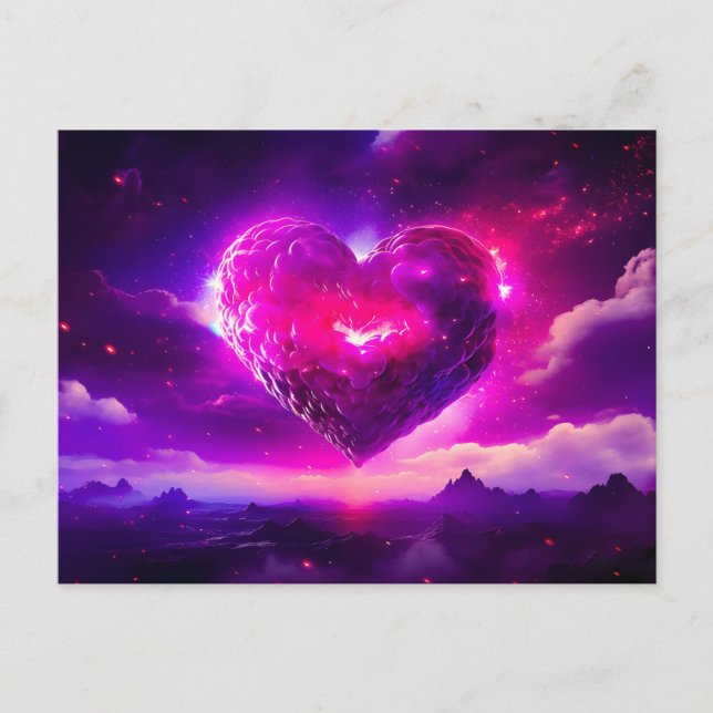 Nebula Stars Celestial Heart Romance Holiday Postcard (Front)