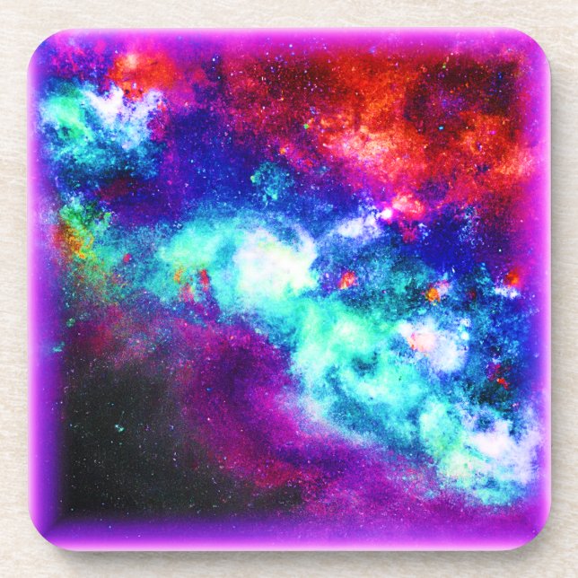 Nebula Stars Digital Art Design. Buy Now Coaster (Front)