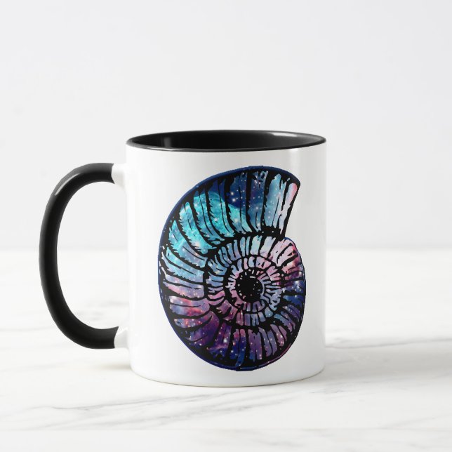 Nebula with Stars in a Nautilus Shell  Mug (Left)