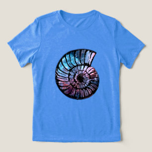Nebula with Stars in a Nautilus Shell Tri-Blend Shirt