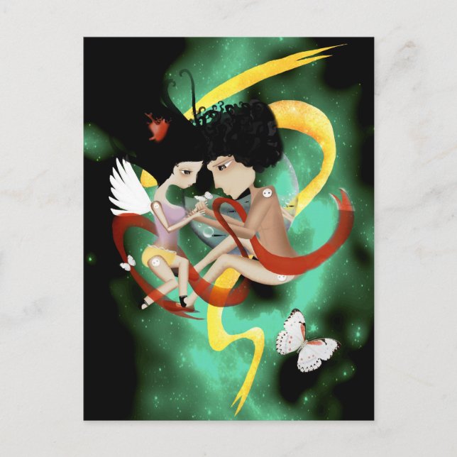 Nebulous Nature love butterfly Postcard (Front)