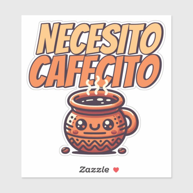 Necesito Cafecito Cute Coffee Café Spanish (Sheet)