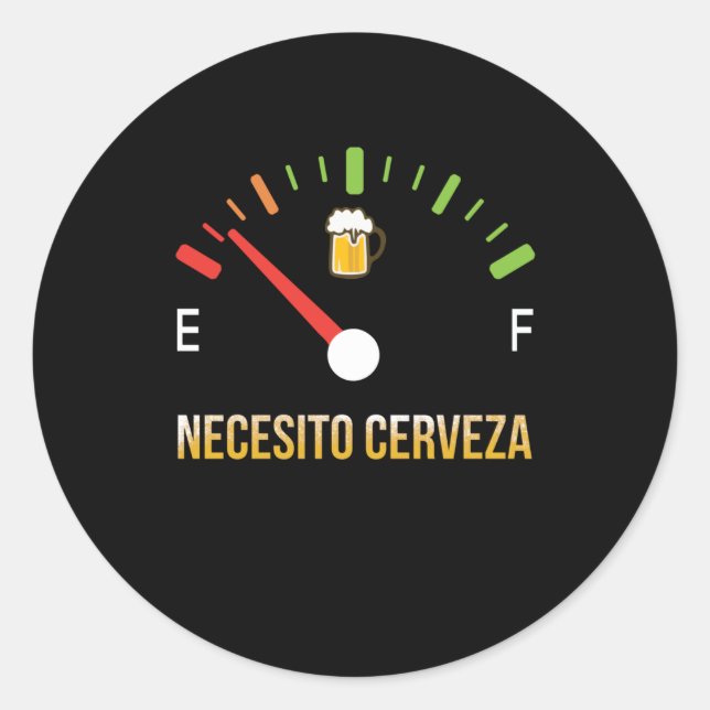 Necesito Cerveza I need beer in Spanish Classic Round Sticker (Front)