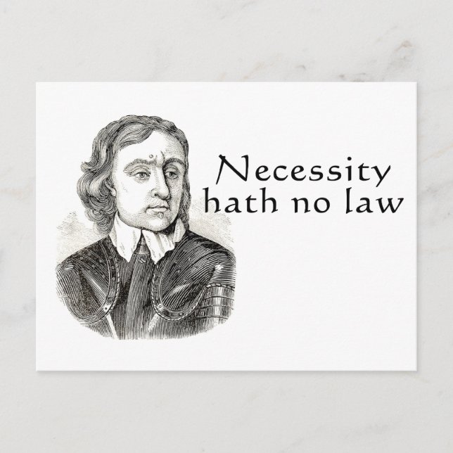 Necessity Hath No Law Postcard (Front)