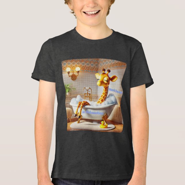 Neck Deep in Relaxation - Giraffe Bubble Bath Tri-Blend Shirt (Front)