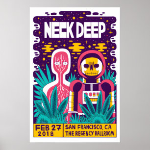 Neck Deep REPRODUCTION Gig Poster Matte  Art