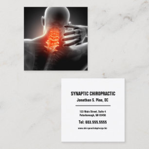 Neck Pain Photo Graphic Square Chiropractic Business Card