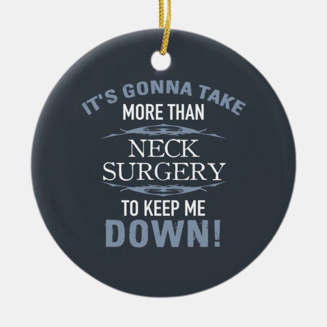 Neck Surgery Humour Ceramic Tree Decoration (Front)