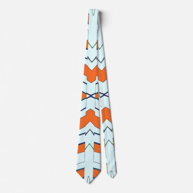 Neck Tie, A multicolor fabric print pattern design Tie (Front)