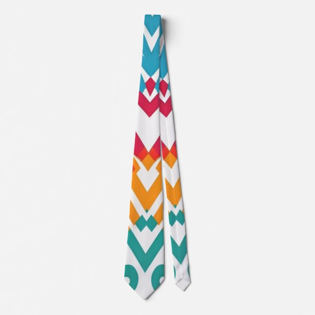 Neck Tie, A multicolor fabric print pattern design Tie (Front)