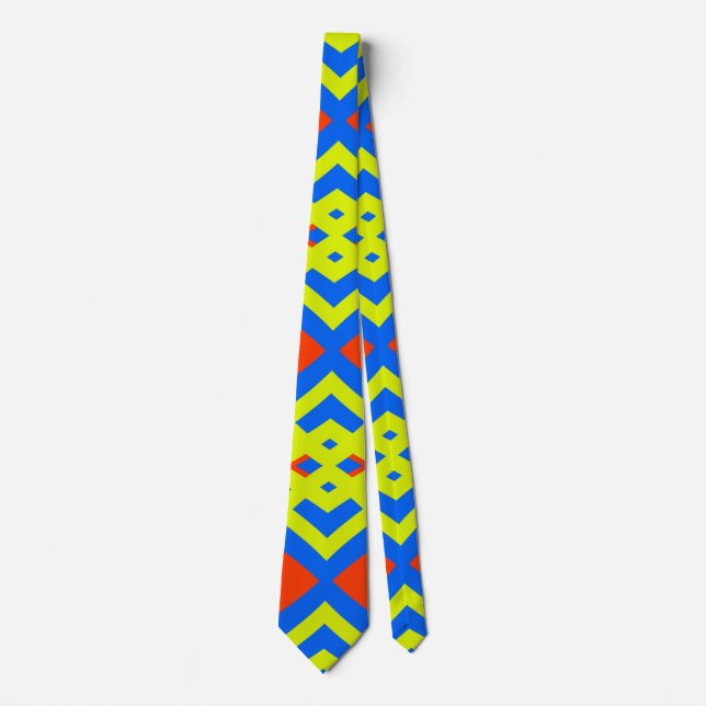 Neck Tie, A multicolor fabric print pattern design Tie (Front)