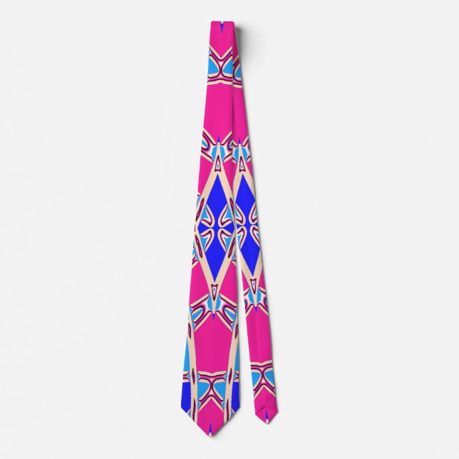 Neck Tie, A multicolor fabric print pattern design Tie (Front)