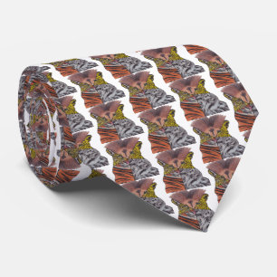 Neck Tie (white) - Big Cats