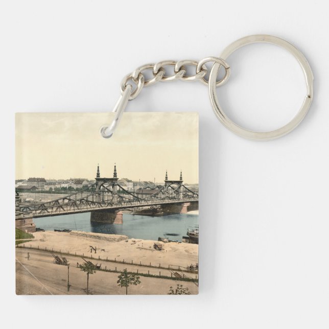 Neckar Bridge, Mannheim, Germany Key Ring (Back)