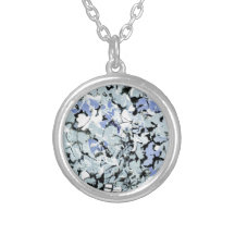 Necklace: "Blue Hydrangea Abstract", powder blue