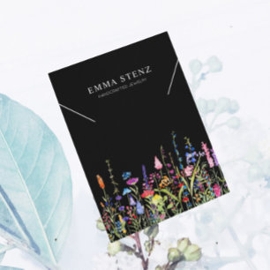 Necklace Display Card • Colourful Wildflowers Logo