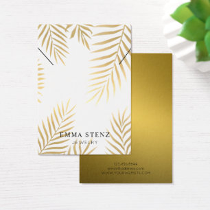 Necklace Display Card • Gold Foil Palm Leaves