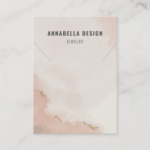 Necklace Display Card • Pastel Dusty Pink & Gold