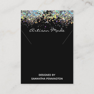 Necklace Display Faux Rainbow Metalitic Glitter Business Card