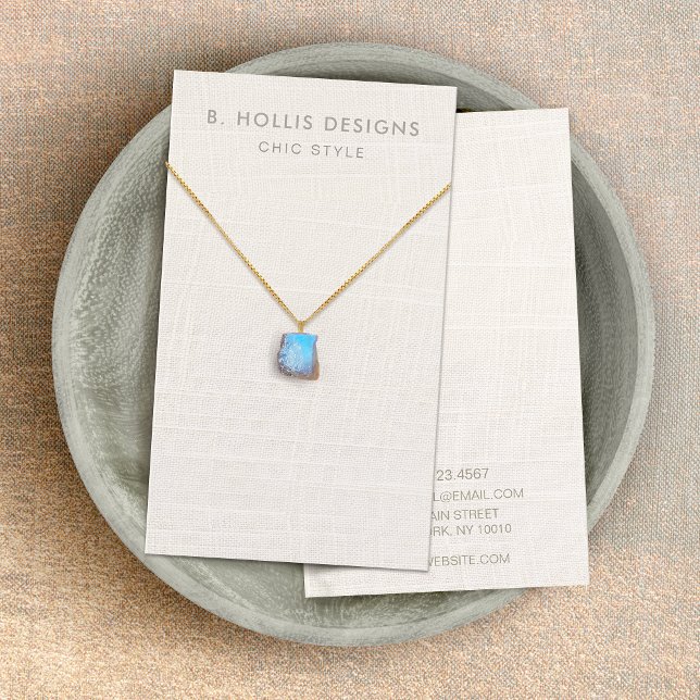 Necklace Display Holder, White Linen (image) (Creator Uploaded)