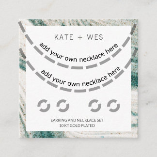 Necklace + Earrings Green Border Backing Card