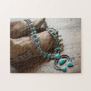 Necklace for sale, Santa Fe, New Mexico. USA Jigsaw Puzzle