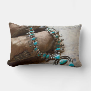 Necklace for sale, Santa Fe, New Mexico. USA Lumbar Cushion