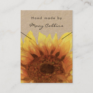 Necklace jewellery display card rustic sunflower