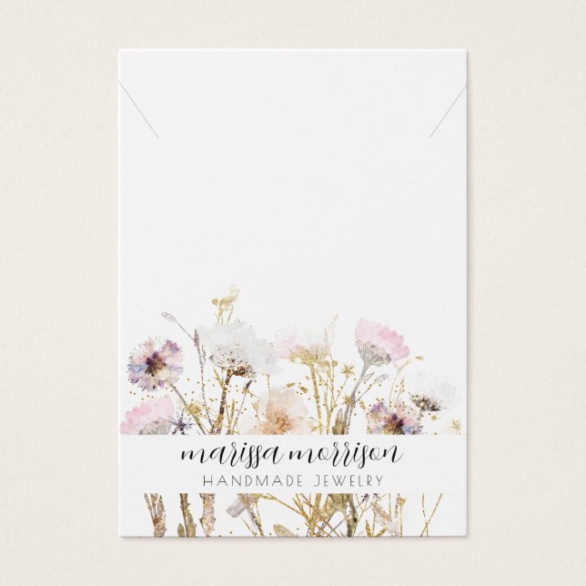 Necklace Jewellery Pink Gold Wildflowers Display (Front)