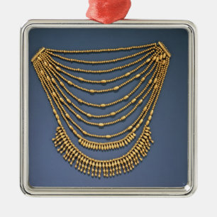 Necklace with bells metal tree decoration