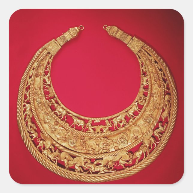 Necklace with pastoral scenes square sticker (Front)