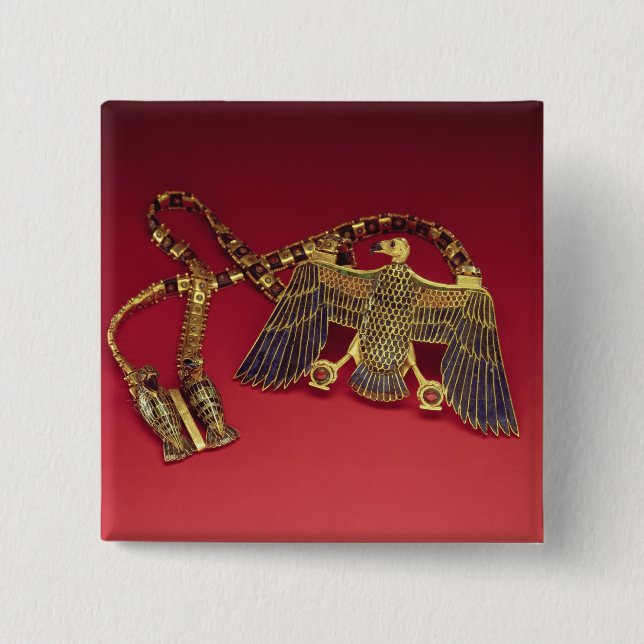 Necklace with vulture pendant 15 cm square badge (Front)