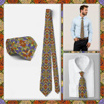 NECKTIE - Red/Blue/Green & More - Colourful Patter<br><div class="desc">A multi-colour image in shades of red, blue, green, violet, and yellow is featured on this attractive men's Necktie (shirt and model not included). The image covers the entire front and back of the tie. ►It cannot be removed or replaced from the front (see NOTE below) but can be repositioned...</div>