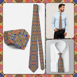 NECKTIE - Shades of Blue, Green Yellow & Pink