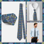 NECKTIE - Shades of Blue Green Yellow & Violet<br><div class="desc">A multi-colour image in shades of blue, green, violet, and yellow is featured on this attractive men's Necktie (shirt and model not included). The image covers the entire front and back of the tie. ►It cannot be removed or replaced from the front (see NOTE below) but can be repositioned for...</div>