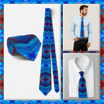 NECKTIE - Shades of Blue with Red - Mandala Design<br><div class="desc">An image in shades of blue with red and more is featured on this attractive men's Necktie (shirt and model not included). The image covers the entire front and back of the tie. ►It cannot be removed or replaced from the front (see NOTE below) but can be repositioned for a...</div>
