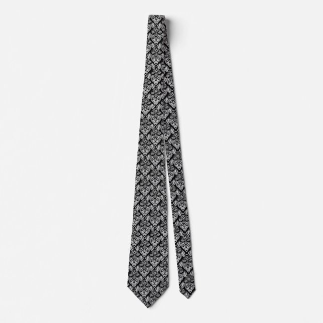 NeckTie with black and grey pattern (Front)